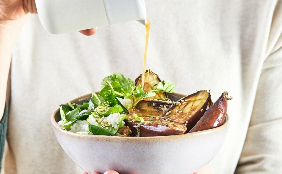 Sarah Grahamʼs Golden Miso and Sesame Eggplant with Coconut Jasmine Rice Recipe Verified by