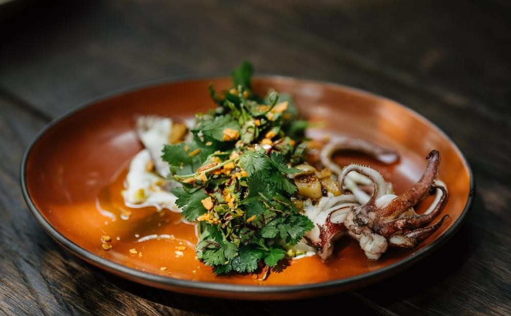 Stephen Mooreʼs AshGrilled Calamari with Lemon and Sorrel Burnt Butter