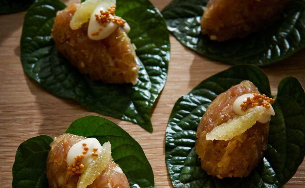 Teage Ezardʼs Kingfish Tartare, Spring Onion, Ginger, Mustard ...